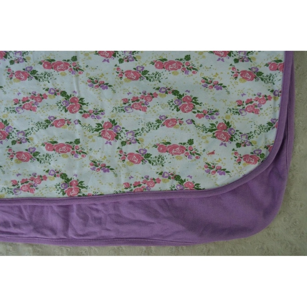 Sweet Peanut Floral Rose Baby Blanket Purple White Pink Organic Cotton Flower